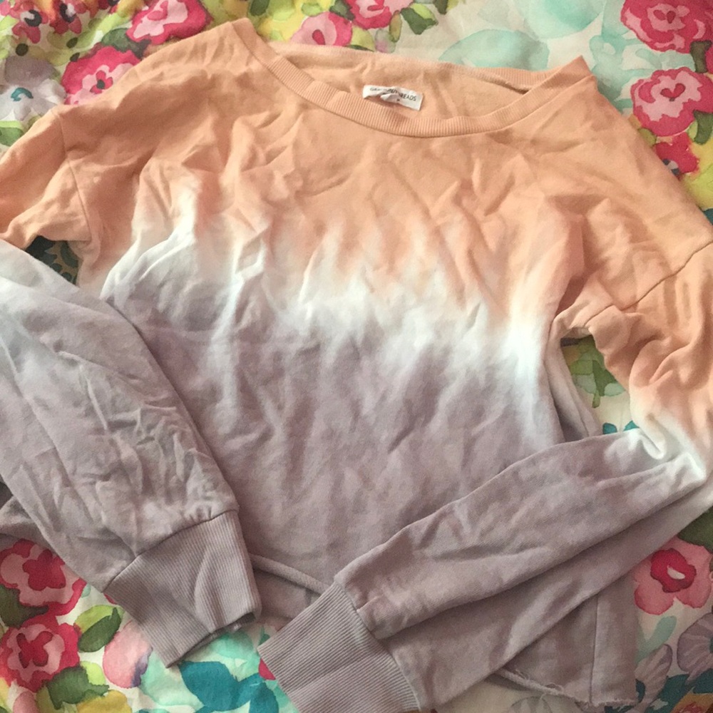 Ombraid cute cropped long sleeve
